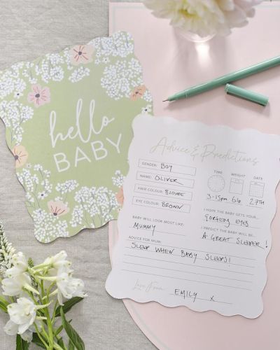 Floral Baby Shower Advice Cards