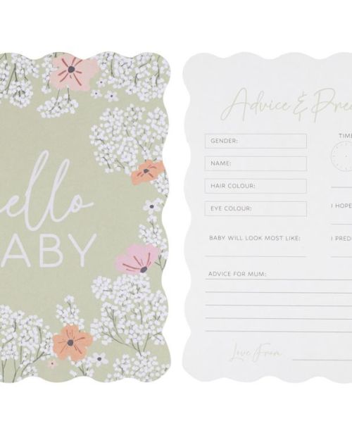 Floral Baby Shower Advice Cards
