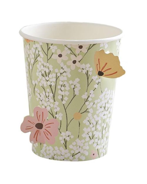 Floral Baby Shower Cups 8pk
