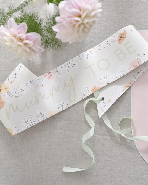Floral Baby Mummy to Be Sash