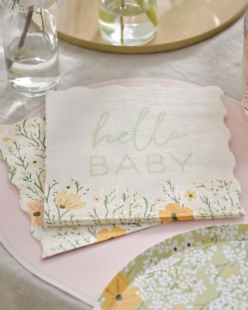 Floral Baby Shower Lunch Napkins 16pk
