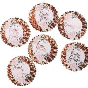 Floral Hen Party Team Bride Badges 6pk