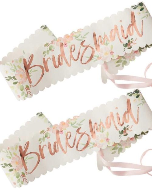 Floral Hen Party Bridesmaid Sashes 2pk