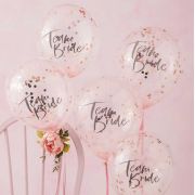 Floral Hen Party Team Bride Confetti Balloons 5pk