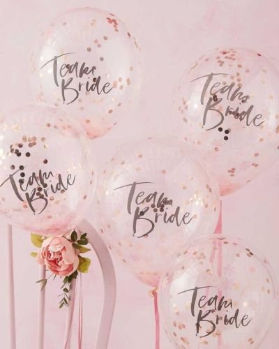 Floral Hen Party Team Bride Confetti Balloons 5pk