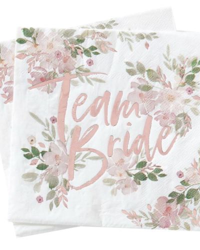 Floral Hen Party Team Bride Napkins 16pk