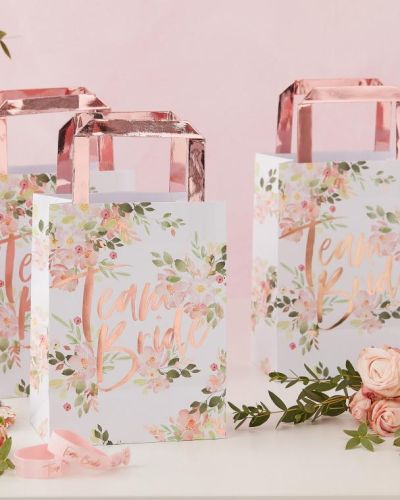 Floral Hen Party Team Bride Party Bags 5pk