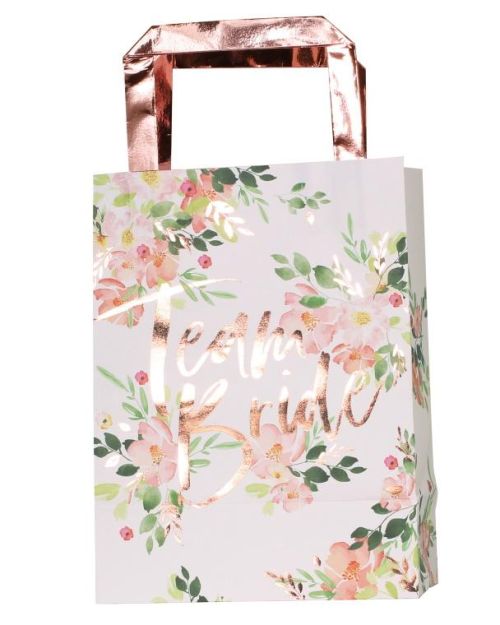 Floral Hen Party Team Bride Party Bags 5pk