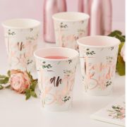Floral Hen Party Team Bride Cups 8pk