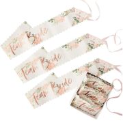 Floral Hen Party Team Bride Sashes 6pk