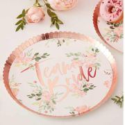 Floral Hen Party Team Bride Plates 8pk