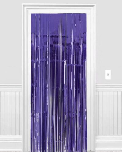 Purple Foil Fringe Door Curtain