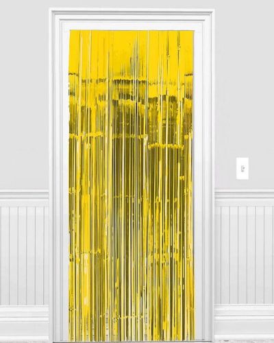 Yellow Foil Fringe Door Curtain
