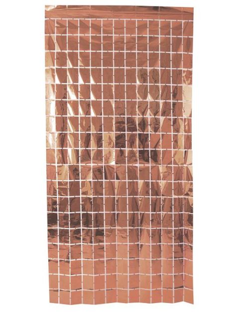 Foil Squares Party Backdrop – Rose Gold