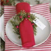 Foliage & Berries Christmas Napkin Rings 6pk