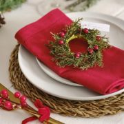 Foliage & Berries Christmas Napkin Rings 6pk