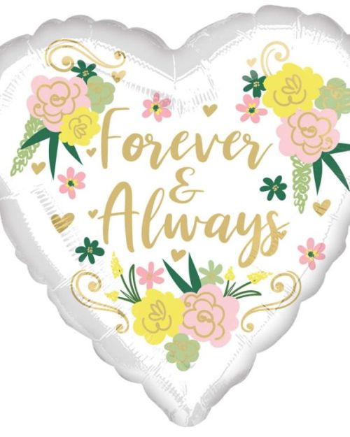 Forever & Always Floral Foil Balloon