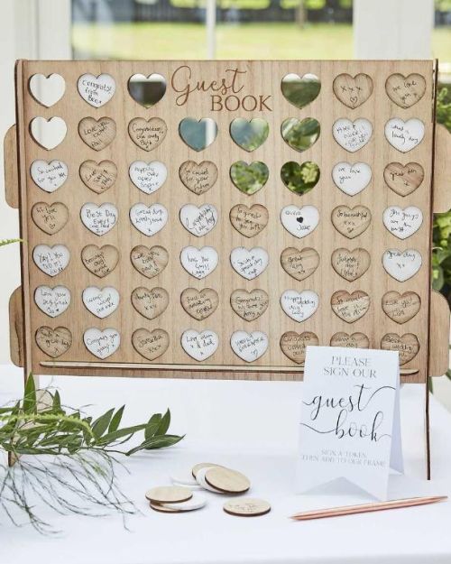 Botanical Wedding Four in a Row Guest Book Alternative