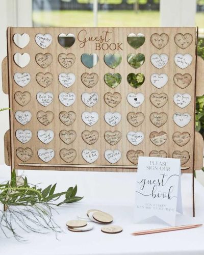 Botanical Wedding Four in a Row Guest Book Alternative