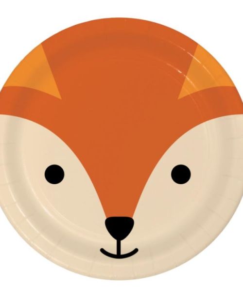 Animal Faces Fox Lunch Plates 8pk