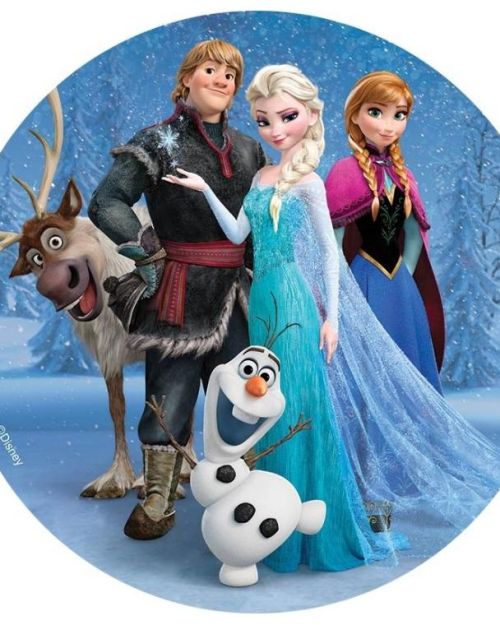 Edible Icing Image – Frozen Group Round