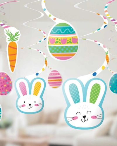 Funny Bunny Easter Hanging Spiral Decorations