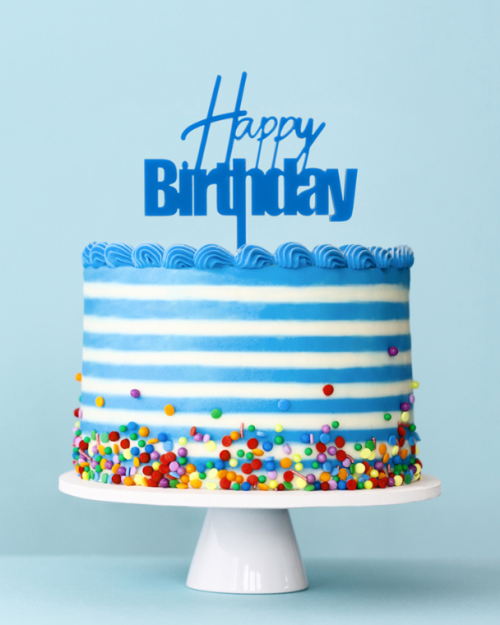 Fun Happy Birthday Topper – Blue