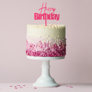 Fun Happy Birthday Cake Topper – Pink
