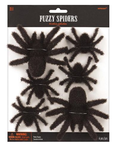 Fuzzy Hairy Spiders 6pk
