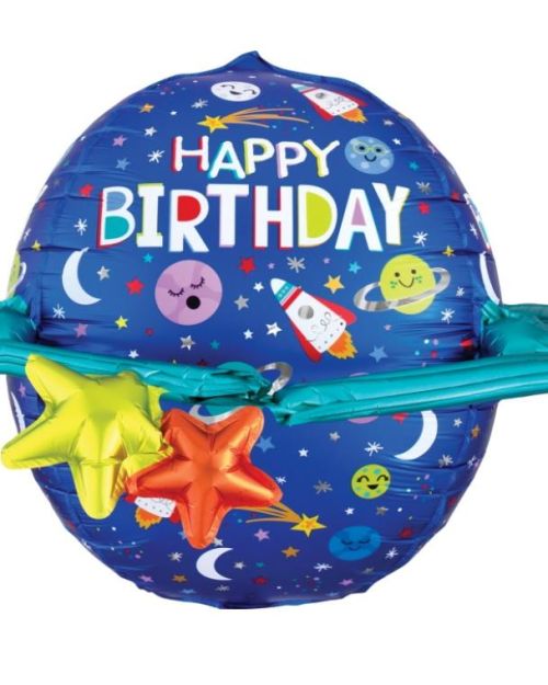 Galaxy Happy Birthday UltraShape Foil Balloon