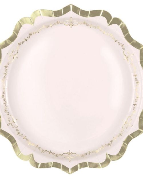 Garden Party Gold & Pink Plates 8pk