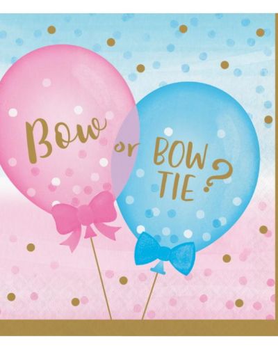 Gender Reveal Balloons Lunch Napkins 16pk