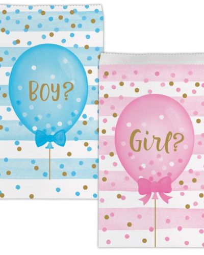 Gender Reveal Balloons Treat Bags 10pk