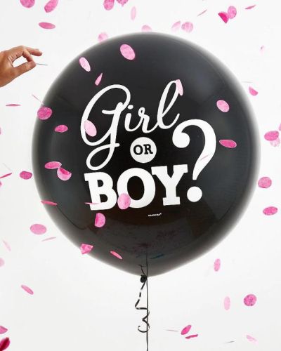 Gender Reveal Balloon with Confetti – Girl