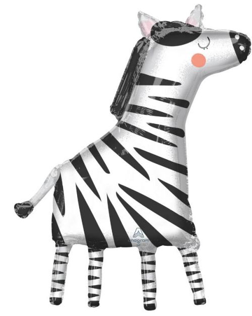 Get Wild Zebra SuperShape Foil Balloon