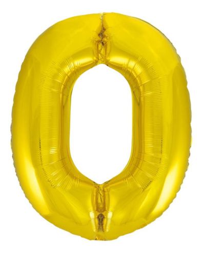 Giant Gold Number Foil Balloon – 0