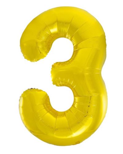 Giant Gold Number Foil Balloon – 3