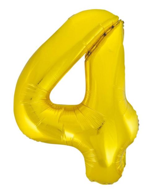 Giant Gold Number Foil Balloon – 4