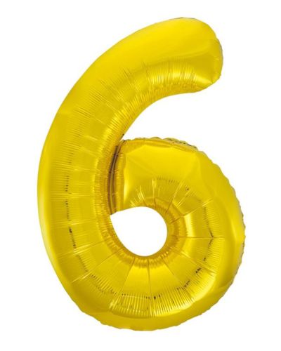Giant Gold Number Foil Balloon – 6