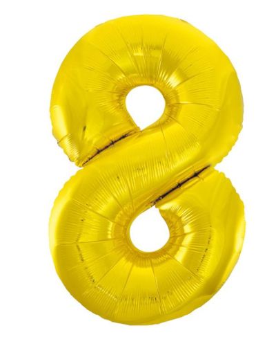 Giant Gold Number Foil Balloon – 8