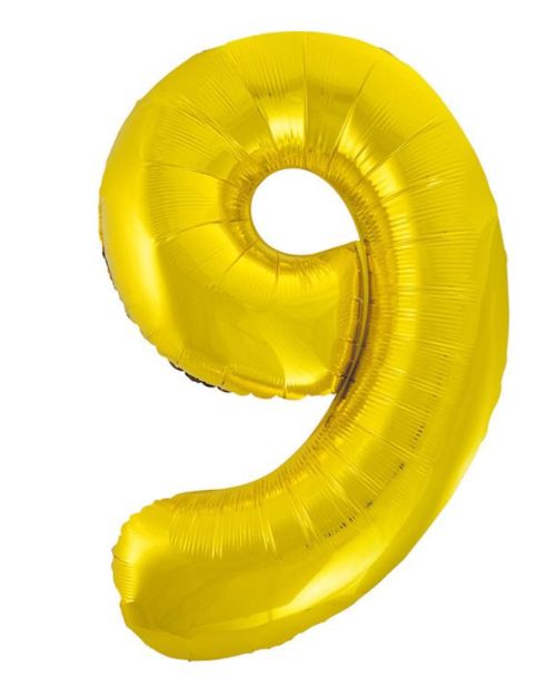 Giant Gold Number Foil Balloon – 9