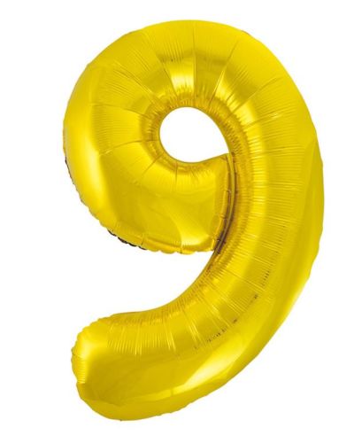 Giant Gold Number Foil Balloon – 9