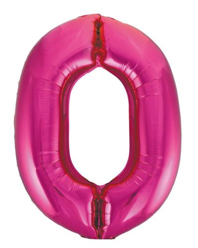 Giant Hot Pink Number Foil Balloon – 0