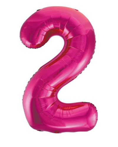 Giant Hot Pink Number Foil Balloon – 2
