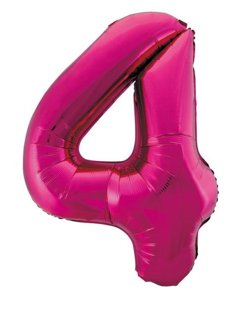Giant Hot Pink Number Foil Balloon – 4