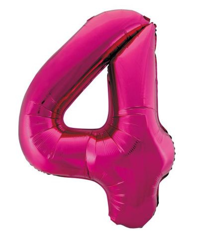 Giant Hot Pink Number Foil Balloon – 4