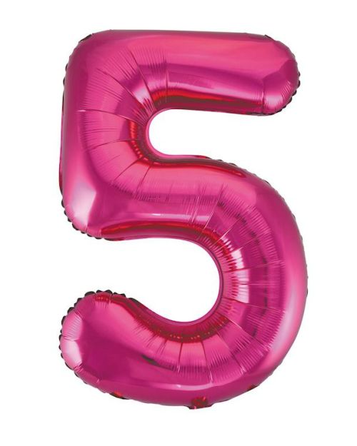 Giant Hot Pink Number Foil Balloon – 5