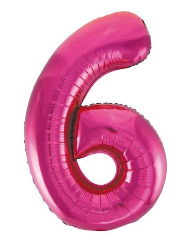Giant Hot Pink Number Foil Balloon – 6