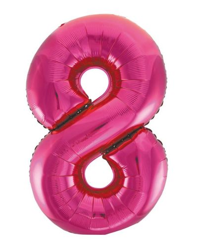 Giant Hot Pink Number Foil Balloon – 8