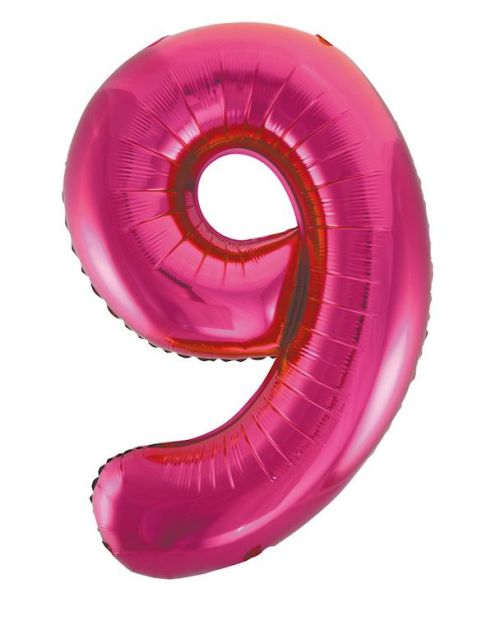 Giant Hot Pink Number Foil Balloon – 9